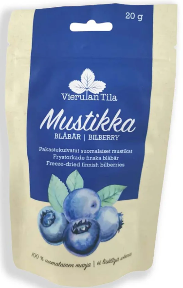 Freeze-dried Nordic blueberries